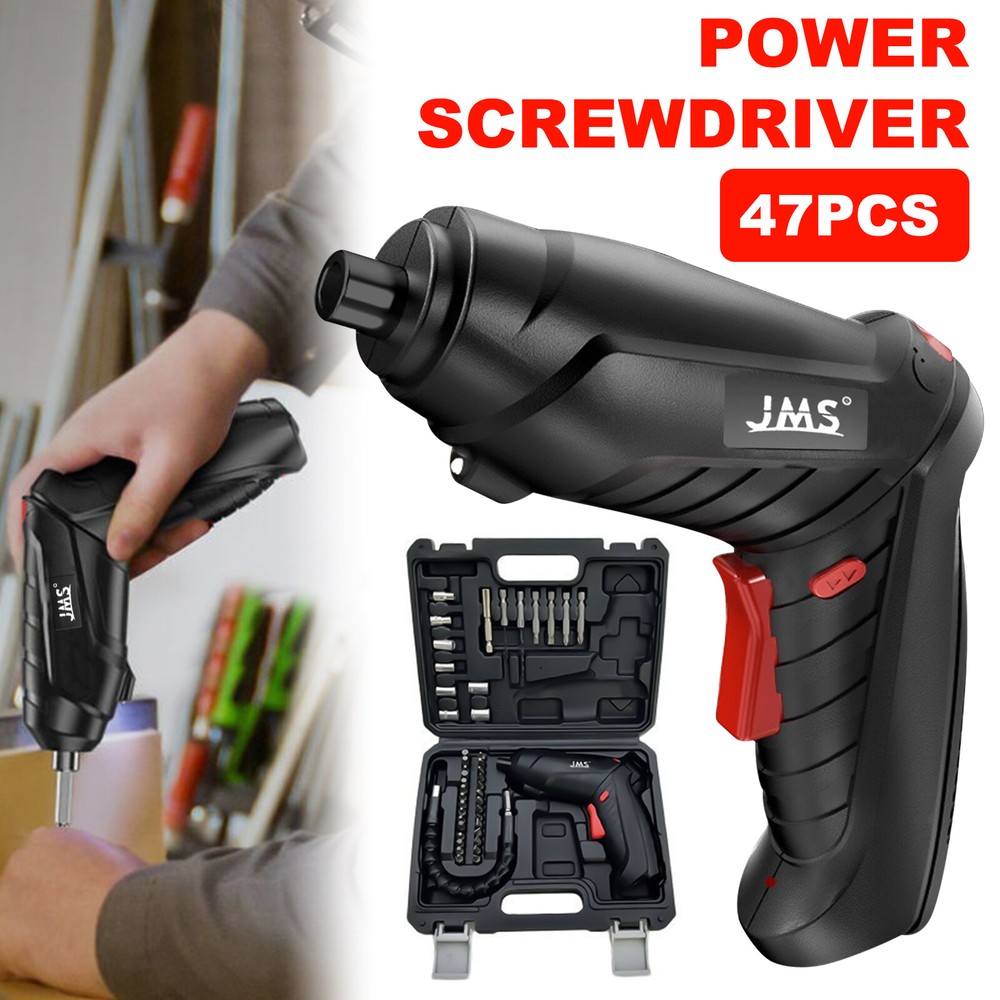 47PCS Cordless Screwdriver Set Electric Screwdriver USB Rechargeable Power Tool