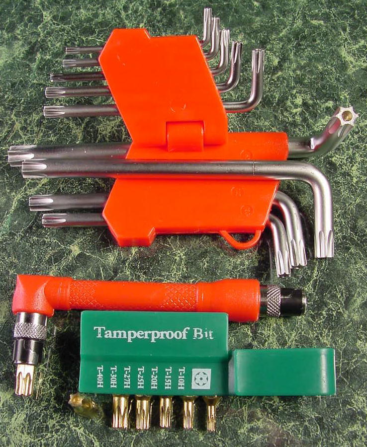 18pc Tamper Proof STAR / TORX BIT SET L Shaped Angle Offset Torque with Holder