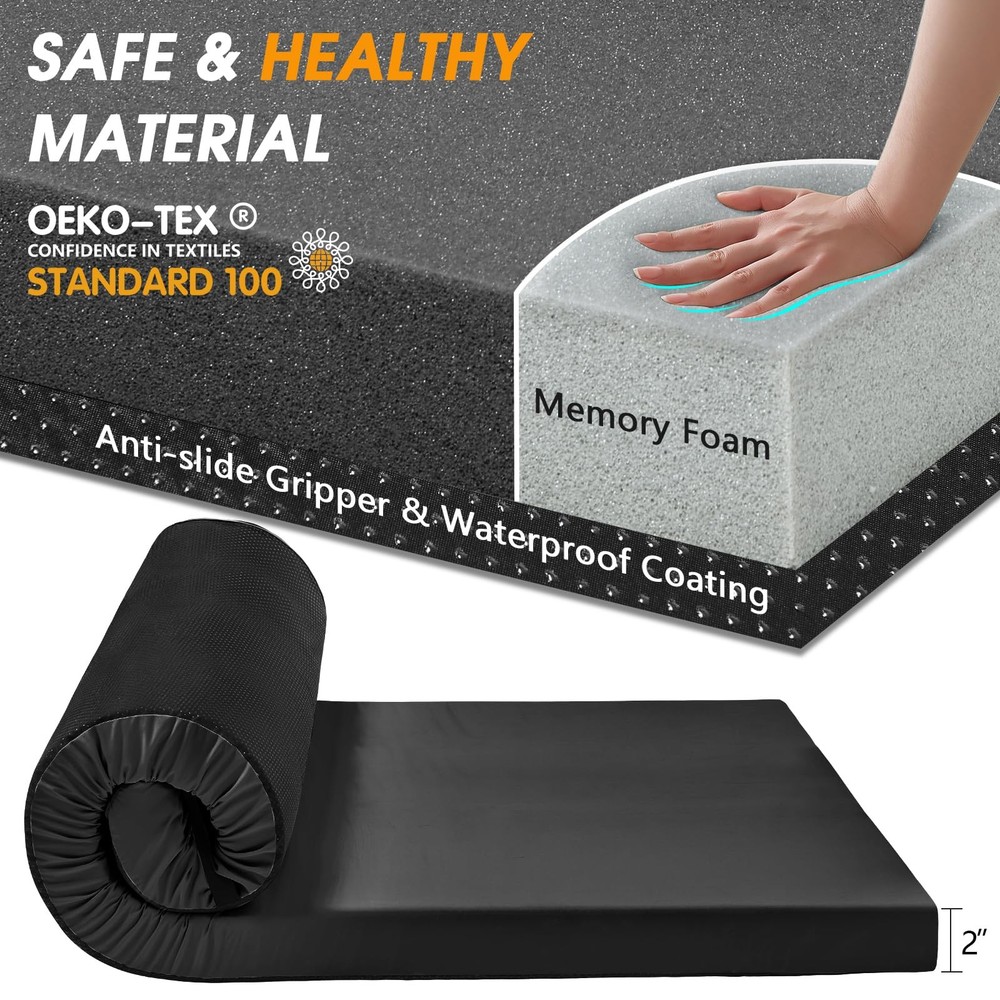 Memory Foam Camping Cot Mattress - Portable Sleeping Pad 75x30