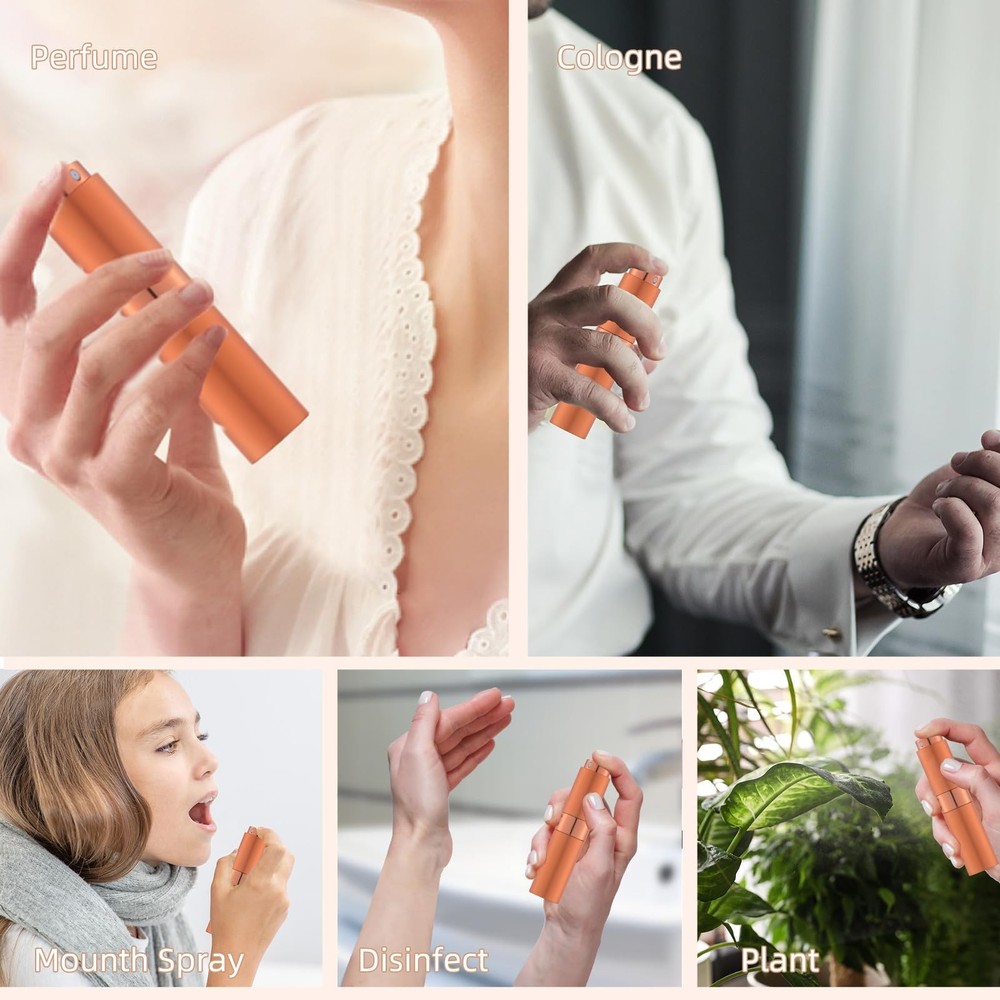 LISAPACK 8ml Travel Atomizer Spray Bottles 3Pack Refillable Cologne