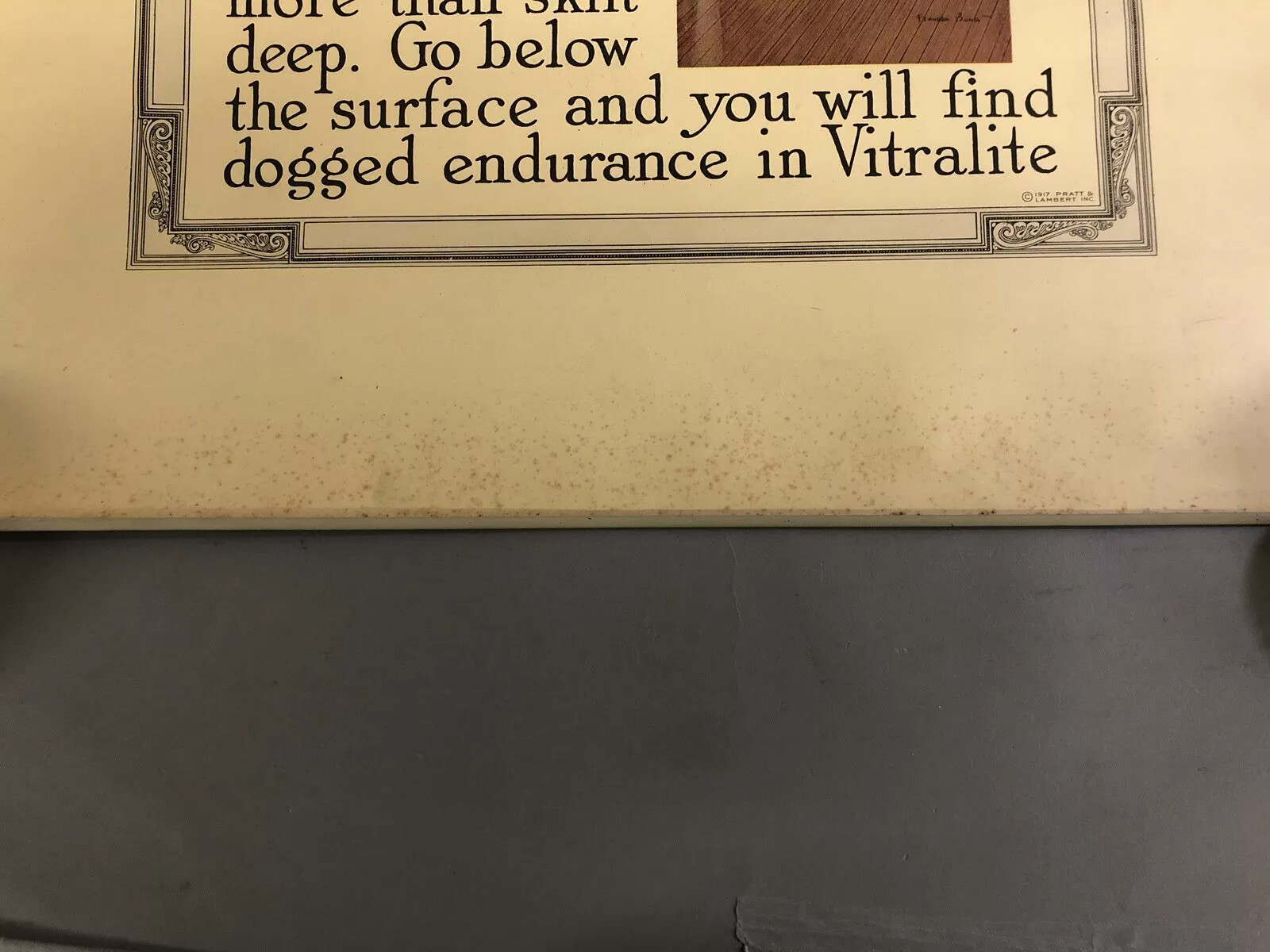 1917 Pratt & Lambert Vitralite “ The Long-Life White Enamel Advertising Poster