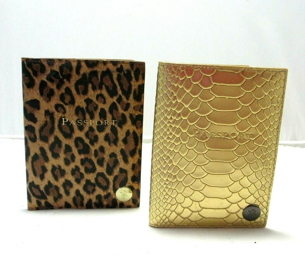 Victoria's Secret Passport Cover NEW w Tags Gold Python Embossed