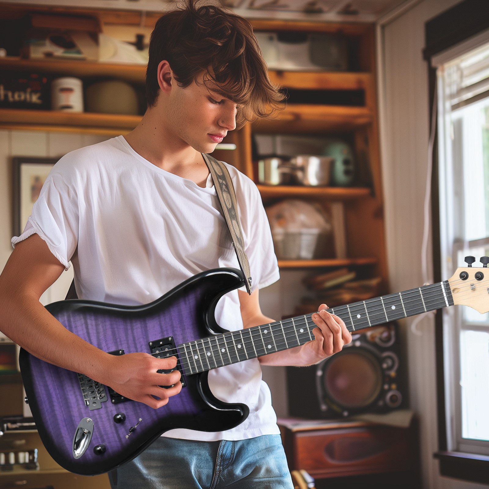 Ktaxon 39in KST Electric Guitar School Band With 20W Amp Starter Kit