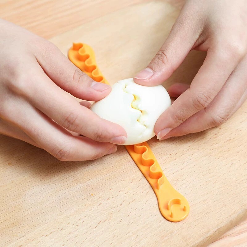 2PC Egg Shaper Mold Egg Cutter Boiled Egg Flower Cutting Half Cutting