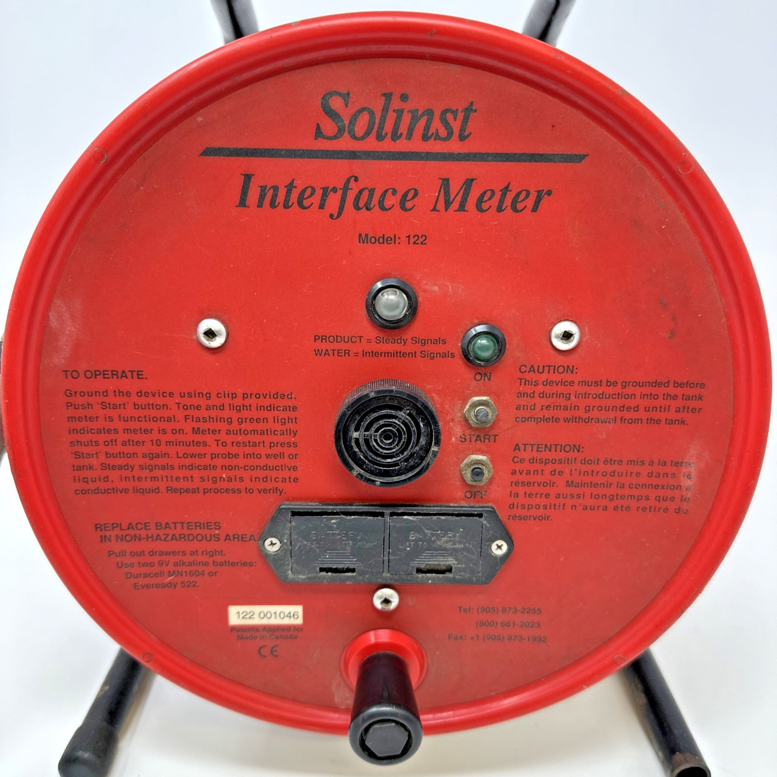 Solinst Model 122 Interface Meter – 200+ ft Tape – Beeps & Lights – Works