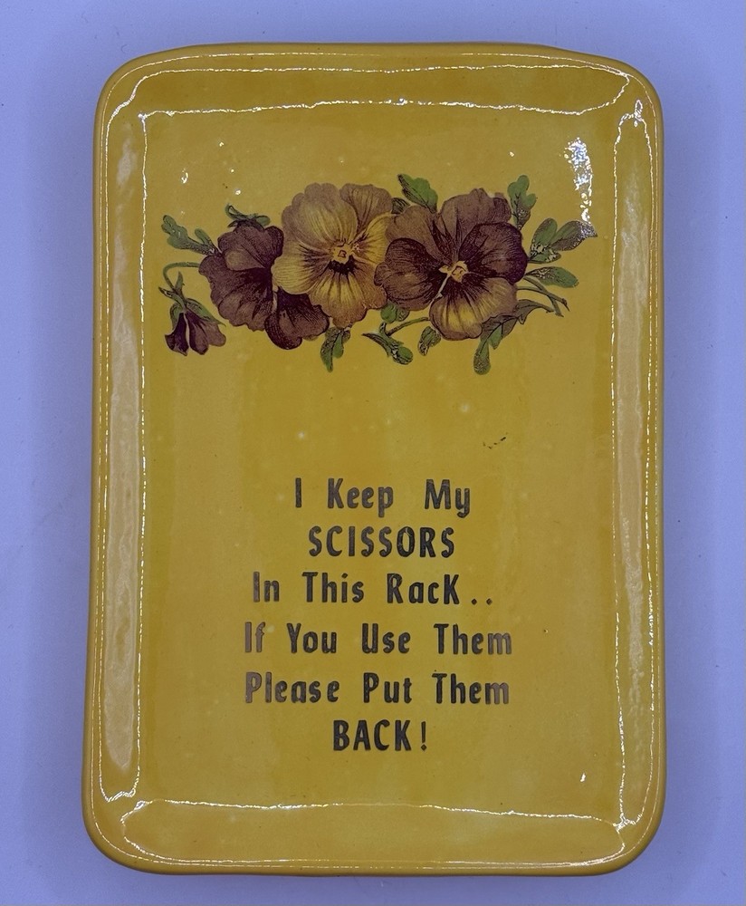 Vintage Ceramic Wall Mount Scissors Holder
