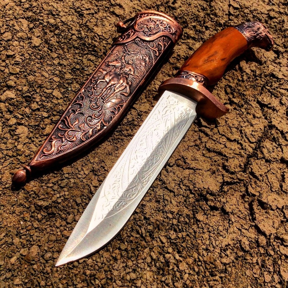 Defender 11"" Dagger with Sheath Copper Color & Eagle Design