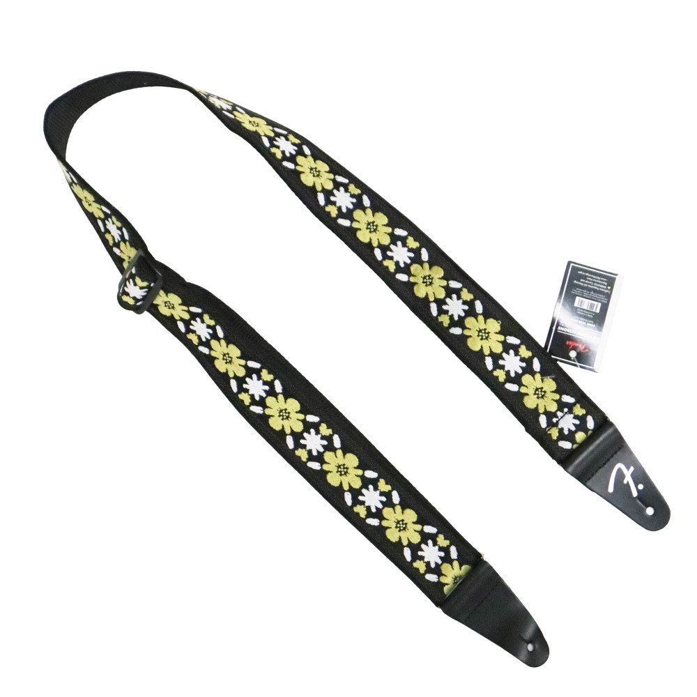 Fender Pasadena Woven Strap – Yellow Clover, 2"