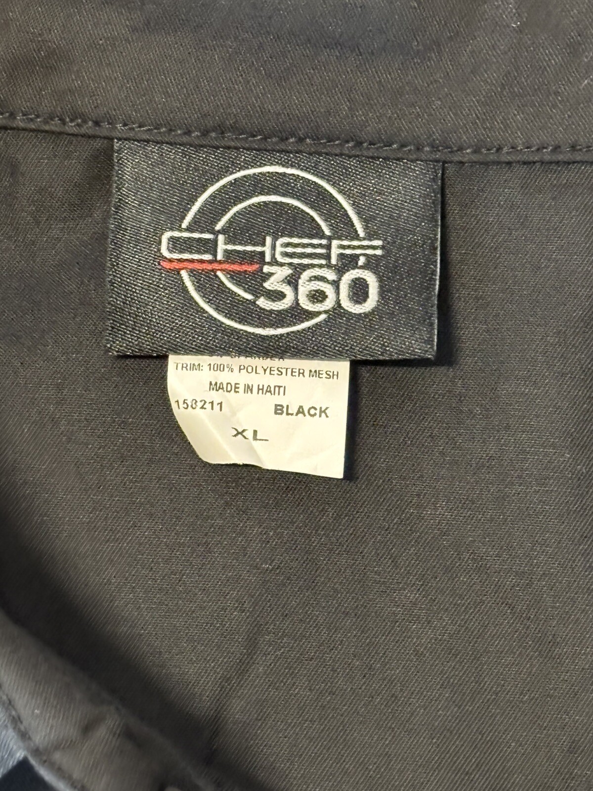 Chef 360 Lightweight Breathable Chef Shirt Black XL New
