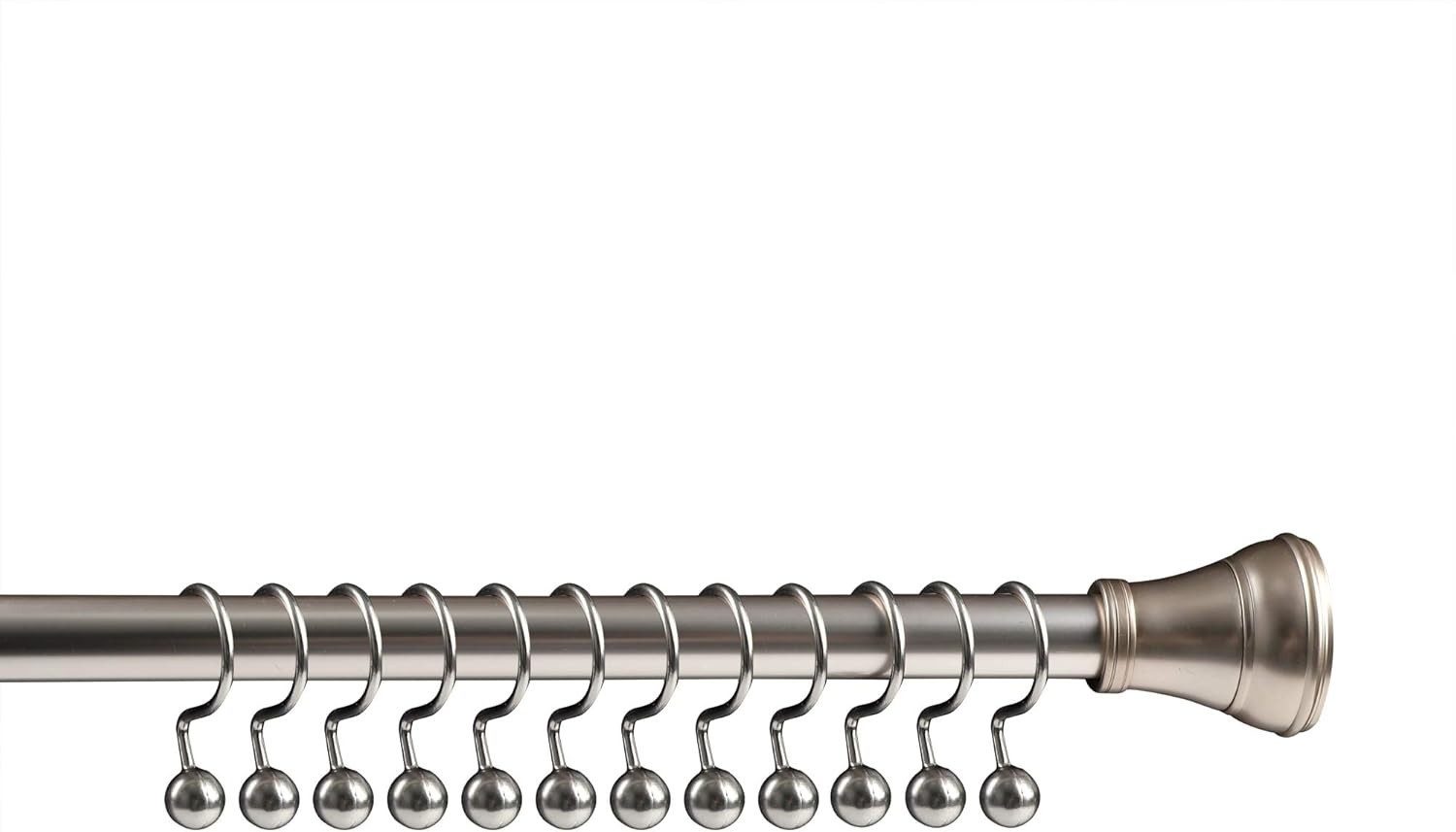 12 pack Utopia Alley HK7BN Ball Bath Shower Rod Curtain Hooks in Brushed Nickel