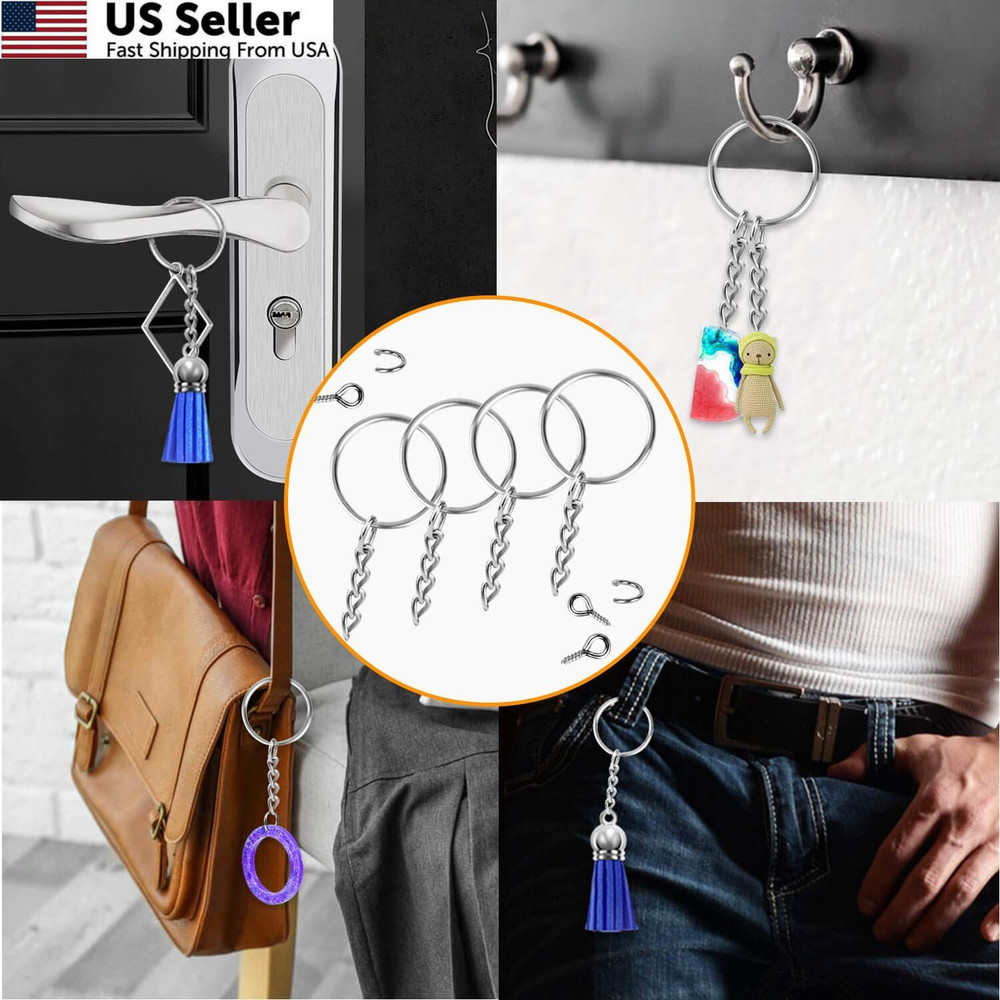Keychain Rings for Crafts, Flasoo 360Pcs Keychains Resin Include Silver