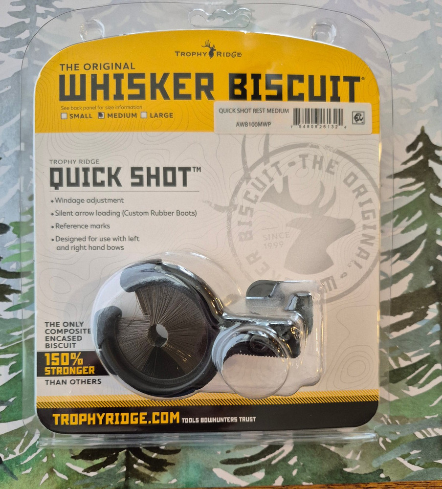 Trophy Ridge Whisker Biscuit Quick Shot Arrow Rest - Size Medium - NIP