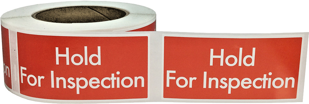 "Hold For Inspection" Labels | 2 x 4" Inch Rectangle | 500 Pack