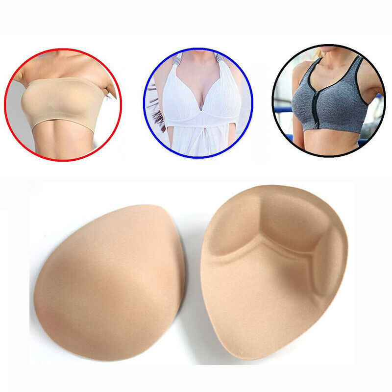 Foam Bra Pad Breast Push Up Inserts Cleavage Enhancer Mastectomy Prosthesis 2PCS