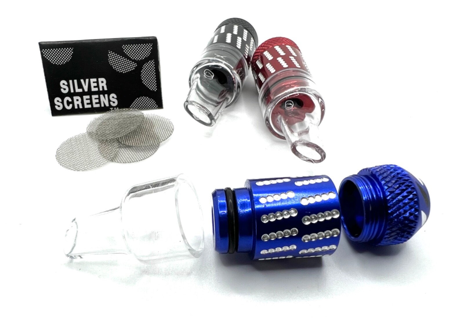 3 Sneak a Toke Metal Bullet Smoking Pipes Tobacco One Hitter Pipe. W/ SCREENS