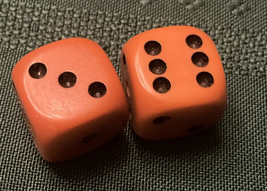Vintage Butterscotch Bakelite Dice 5/8” TESTED 21 Available
