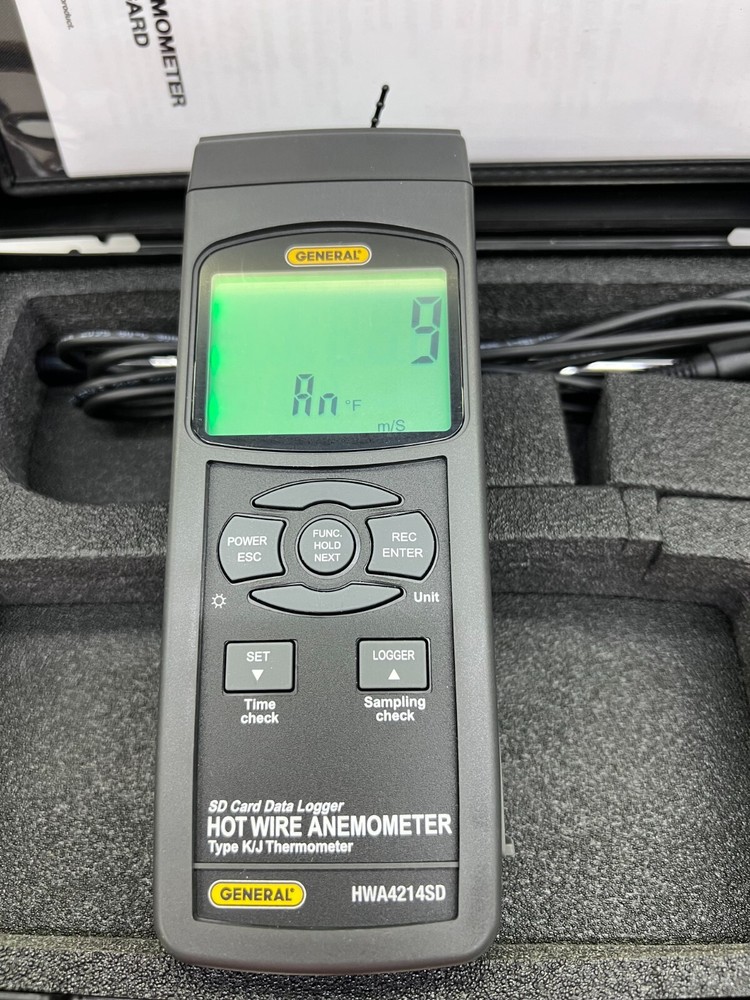 General Tools HWA4214SD Digital Hot Wire Anemometer, with Data Logging SD Card