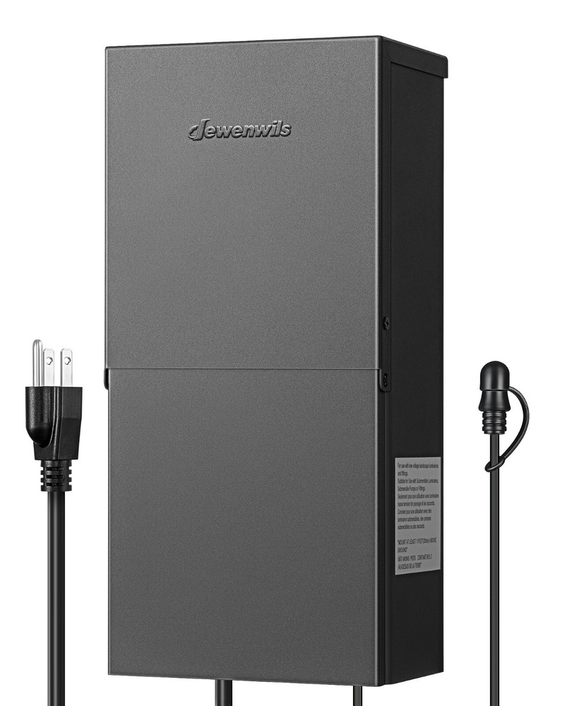 DEWENWILS 600W Low Voltage Landscape Transformer,2 Zone Photocell Sensor & Timer