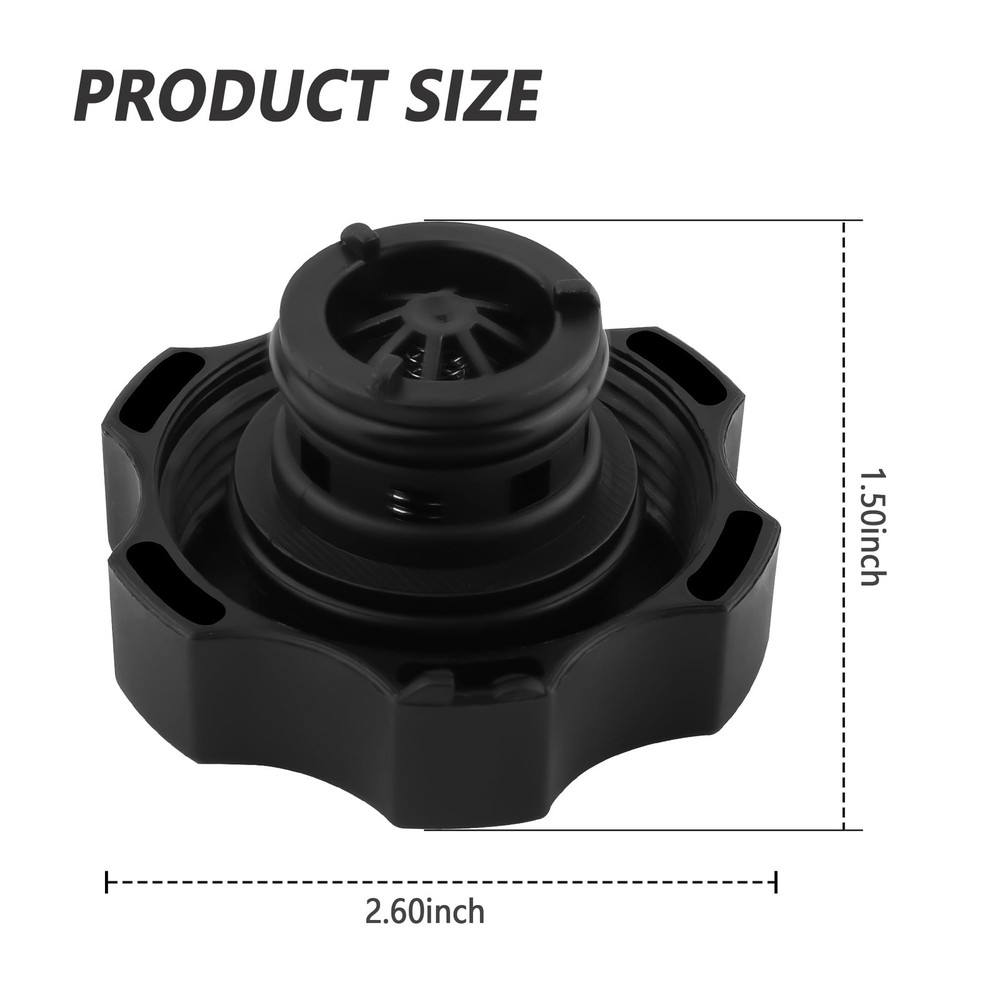 Car Radiator Cap Replacement 2.60*2.60*1.50 inch, Black
