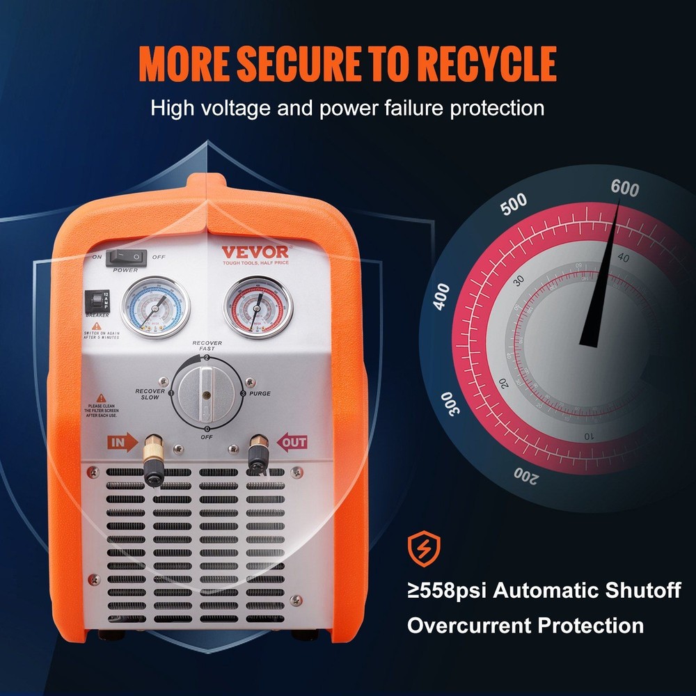 3/4HP Optimized Performance AC Recovery Machine for Professional Technicians