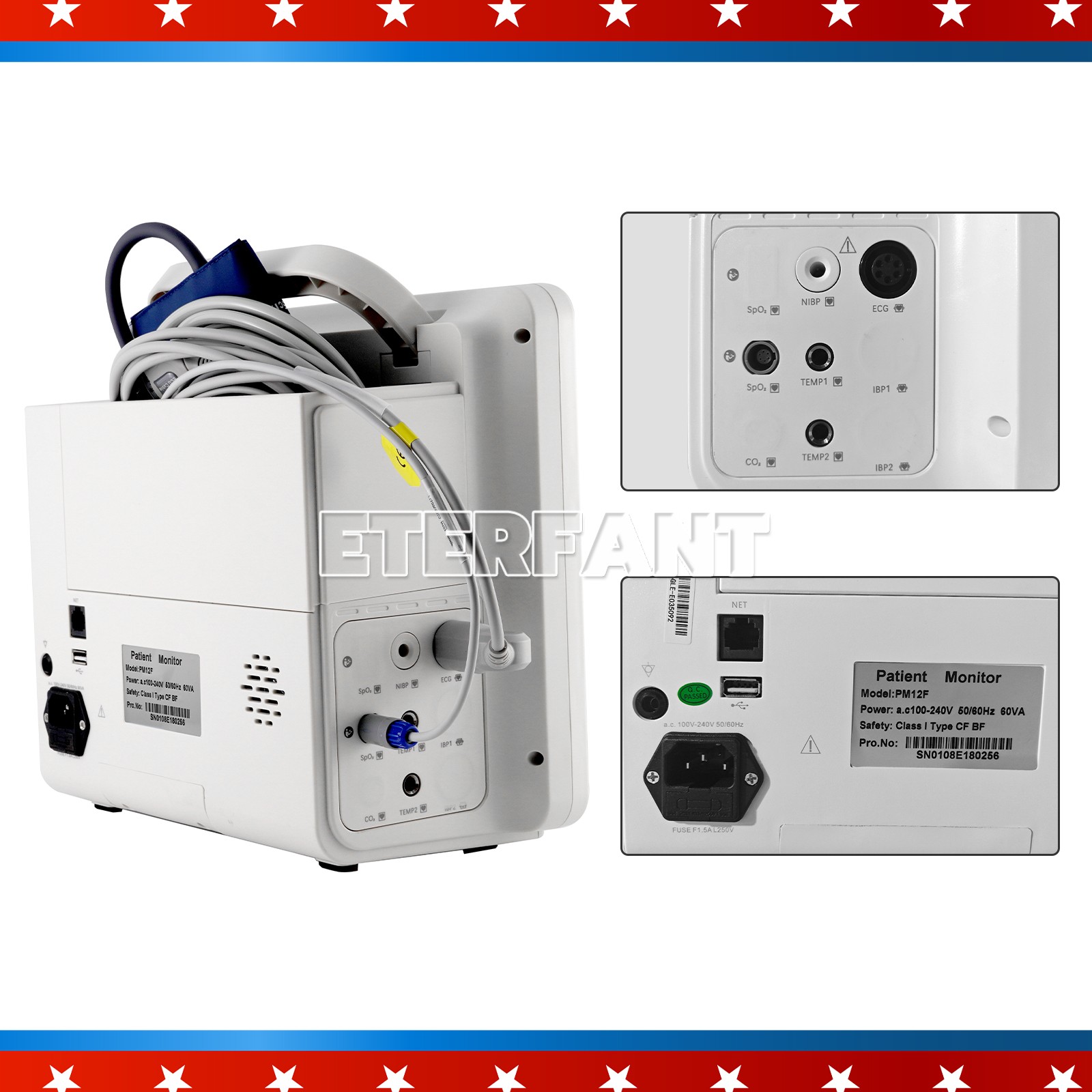 12" Patient Monitor ICU CCU Vital Sign For Hospital/Medical Trolley Cart