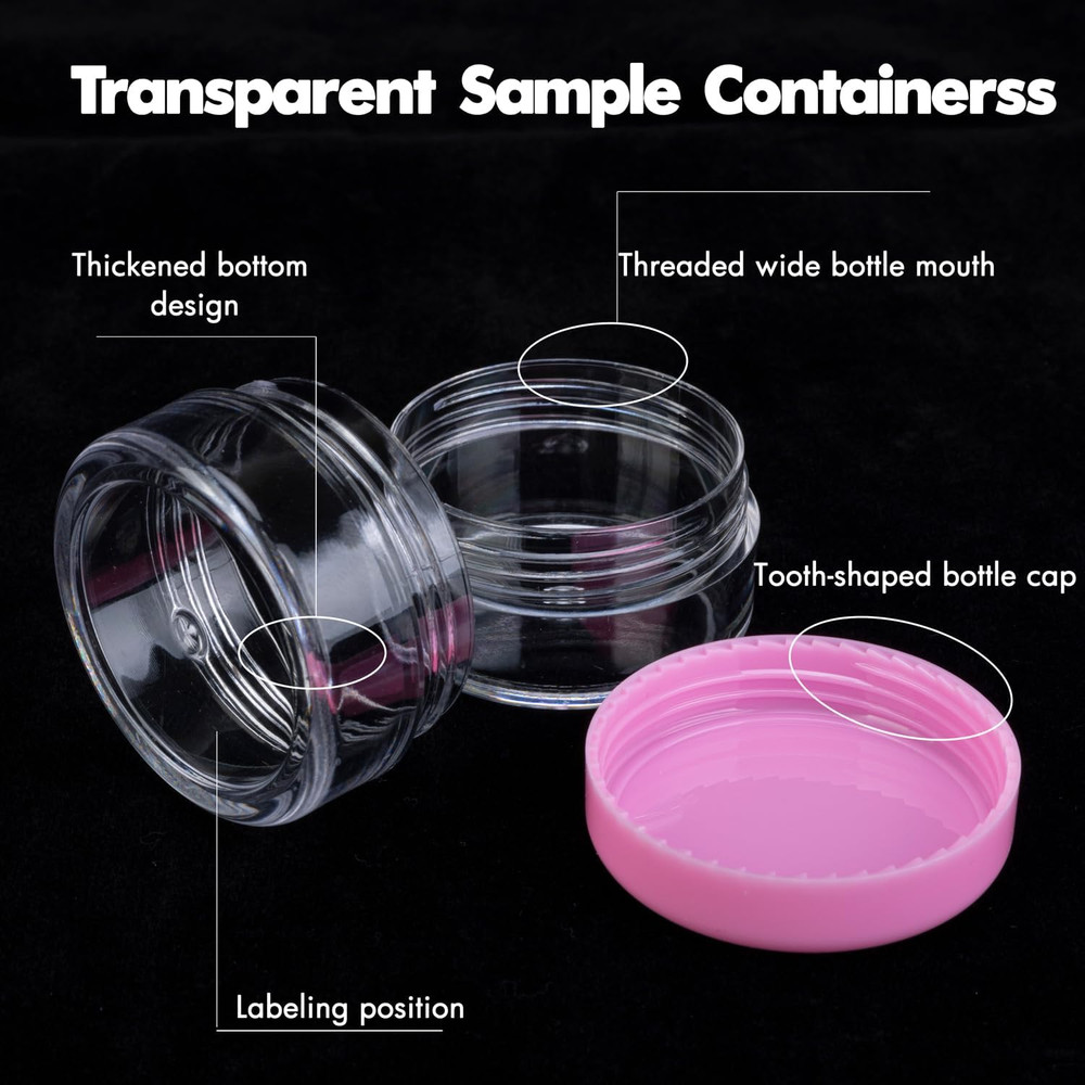 10 Gram 20 Count Sample Containers, Small Plastic Containers with Lids, Empty Sa