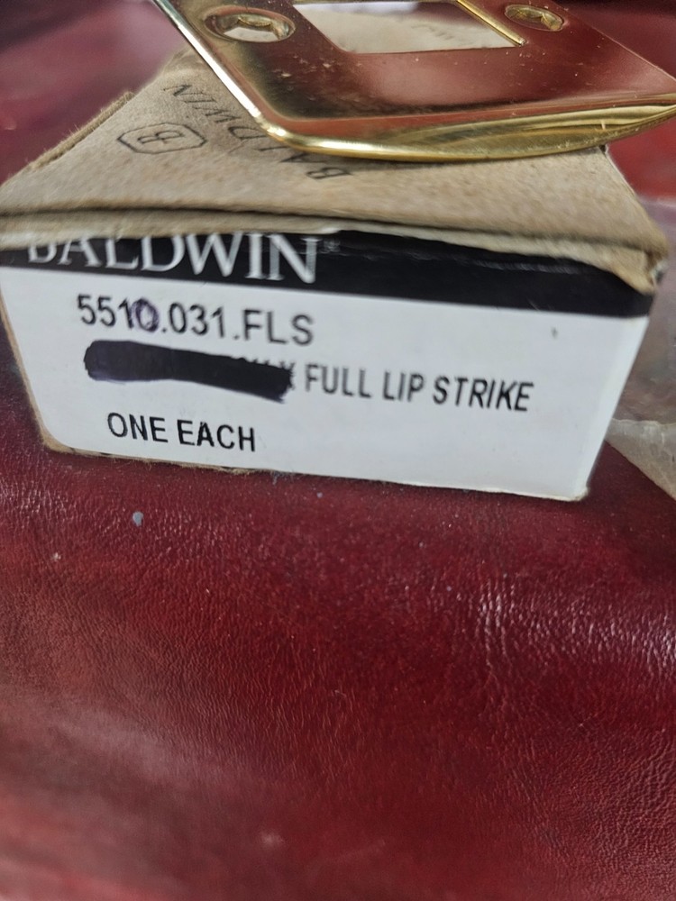 Baldwin Replacement Latch Full Lip Strike Plate ONLY 5510.031 FLS Solid Brass