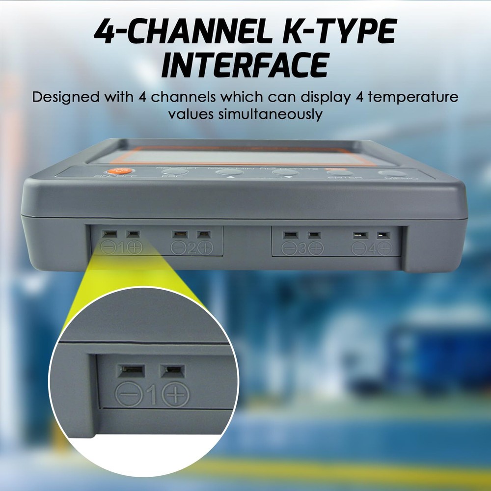 K Type Thermometer Data Logger 4 Channels Thermocouple Thermometer Digital Te...