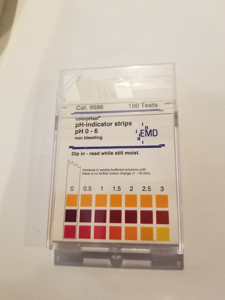 EMD Millipore PH Test Strips Low Range 0-6 Alkaline Acid Indicator Paper