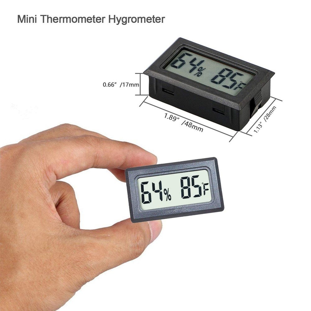 Compact Digital Thermometer Hygrometer - Accurate Readings for Reptiles & Beyond