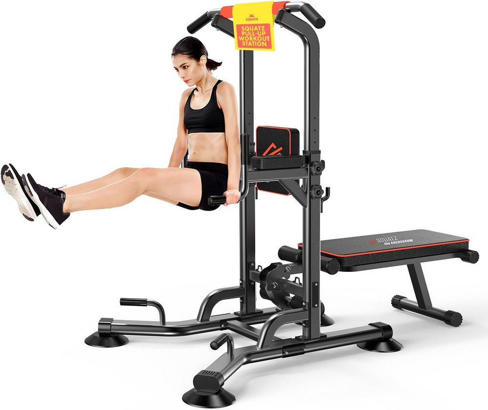 Pull-Up Workout Station with Bench - Multifunctional Gym Equipment Setup W/Pulli