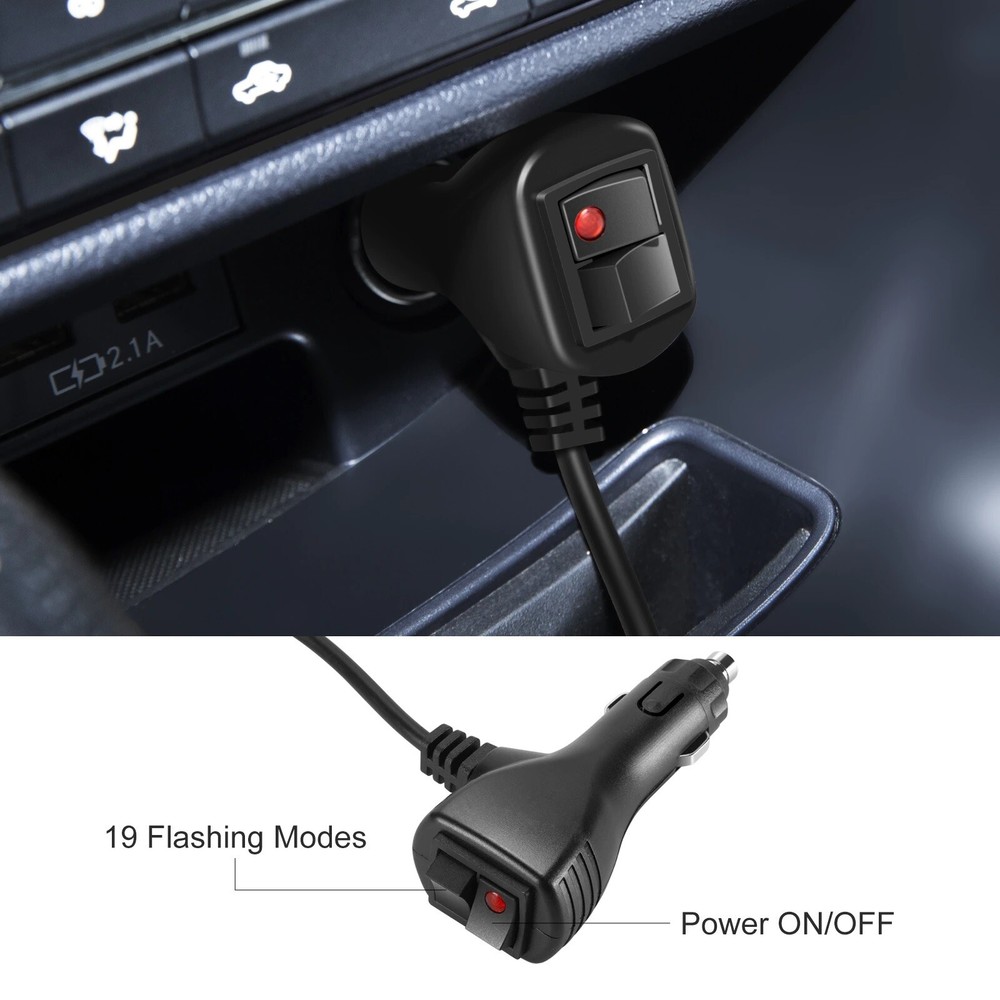 Windshield Suction Cup Strobe Led Light Interior Emergency Warning Hazard 12-24V