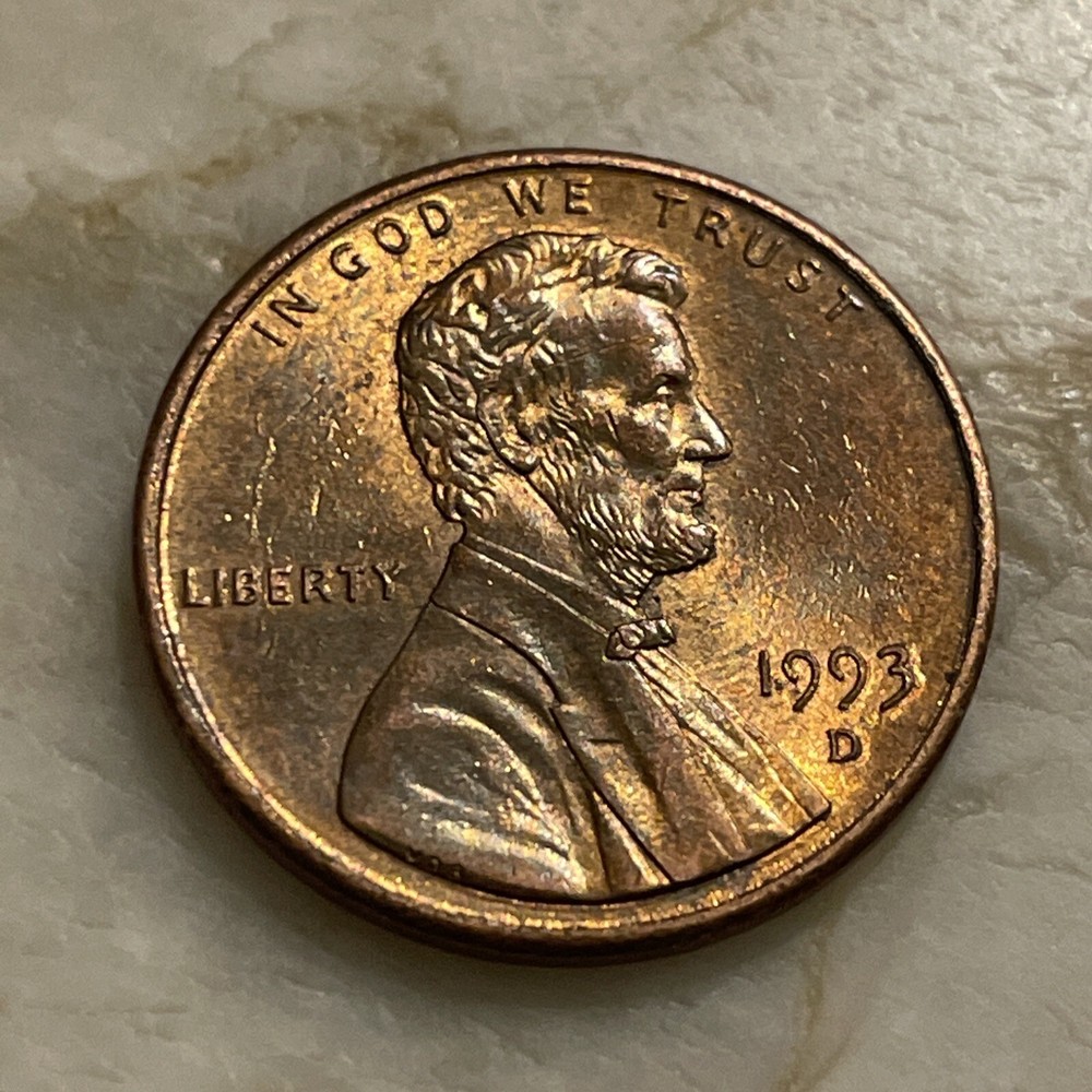 1993 D Lincoln Cent Penny Actual Coin Full Steps TK2000*