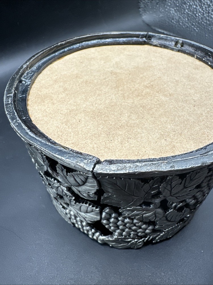 Vintage Pewter Grape Vine Wine Bottle Holder