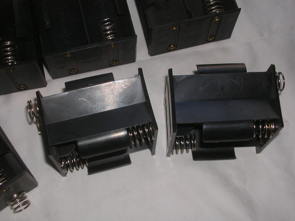 Black D Cell Battery Case Adapters - 6 count