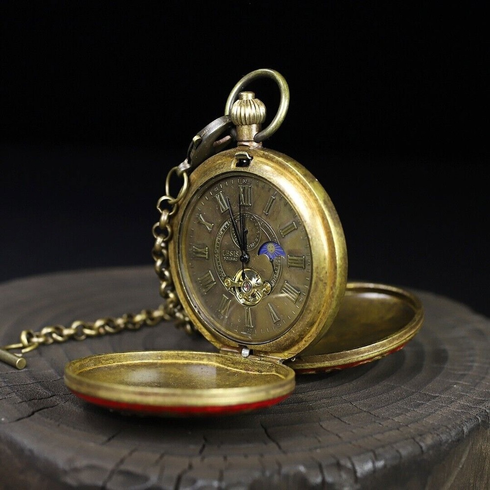 Double copper mechanical pocket watch