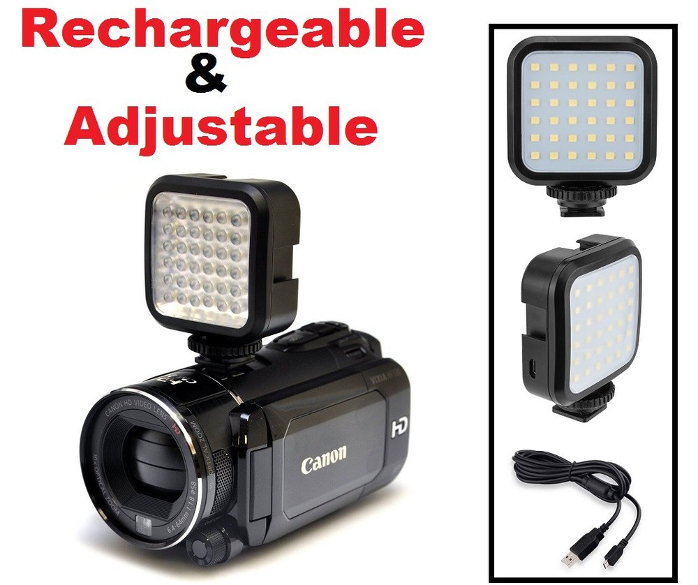 Compact Rechargeable LED Light With Power Set For Canon EOS M200