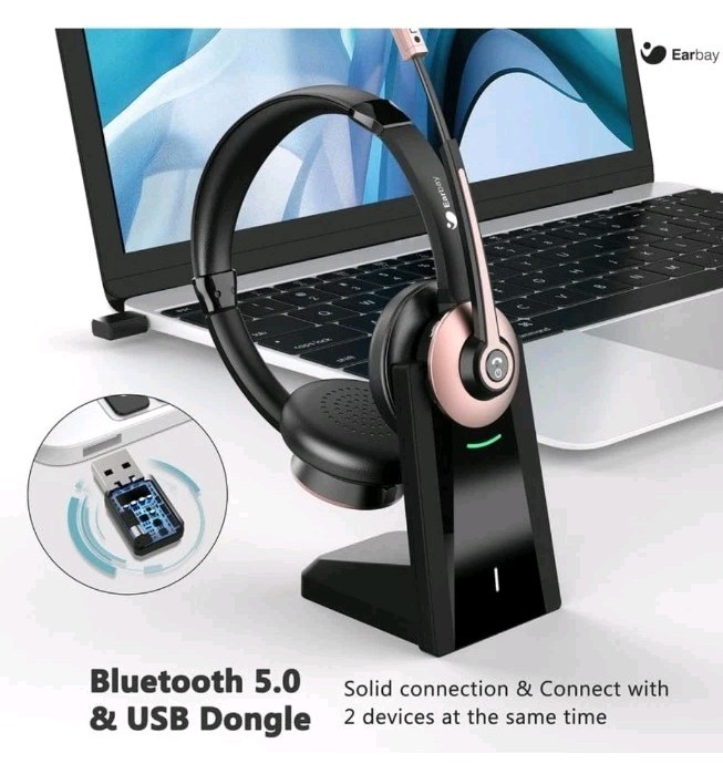 Earbay Wireless Headset With Microphone Black BT786C-D