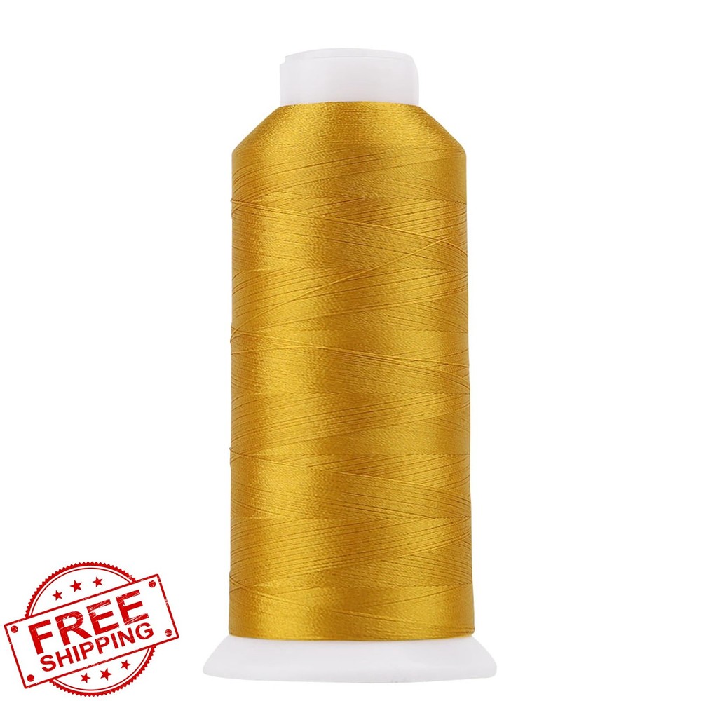 AMOHilos Polyester Embroidery Thread 40WT Military Gold 4000M Machine Spool