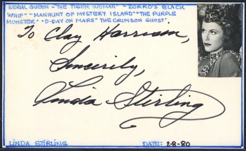 LINDA STIRLING Autograph