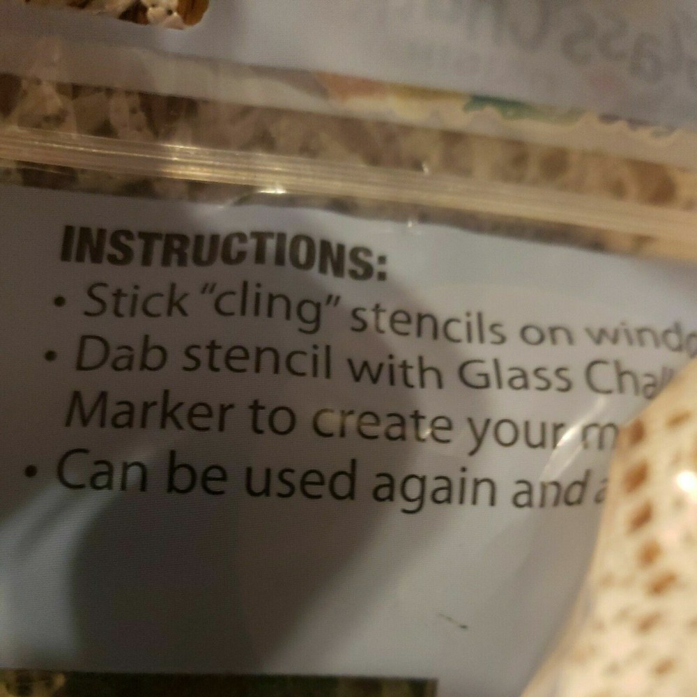 Glass Chalk Auto Cling Stencil, Eraser, Scraper Accessory Pack, 56 pcs