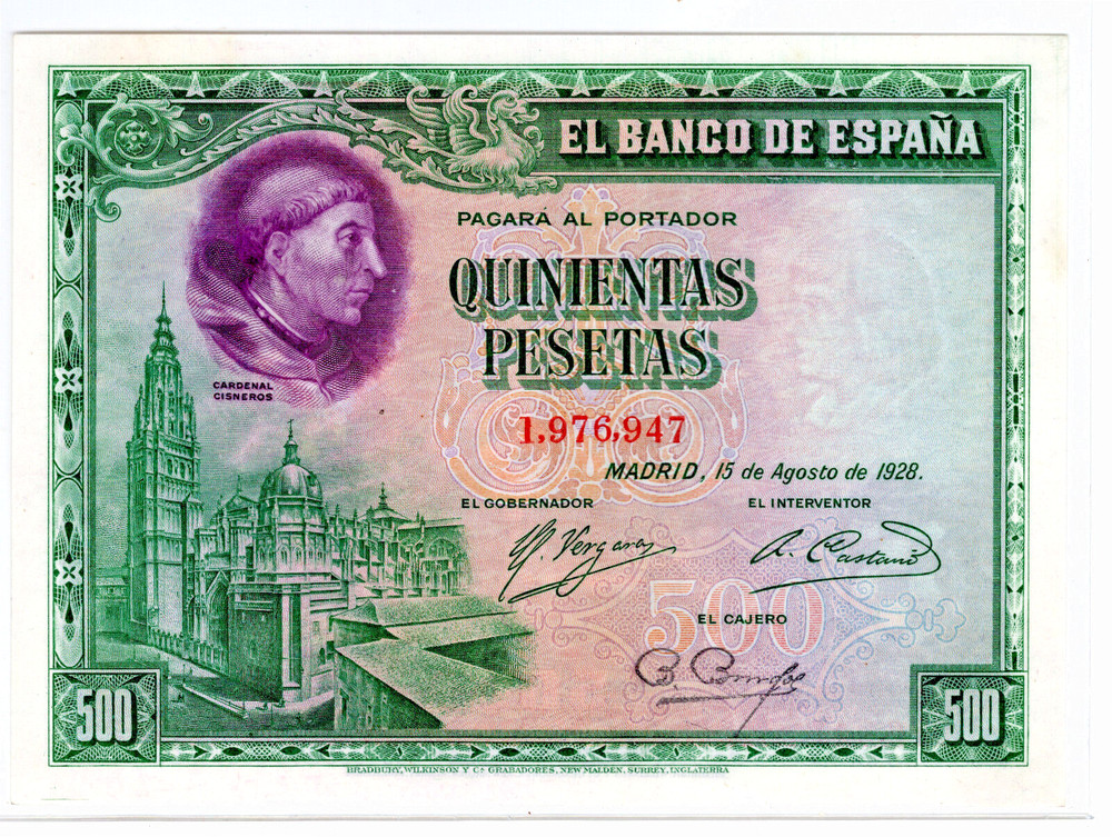 Spain 1928 500 Pesetas  P-77 CU
