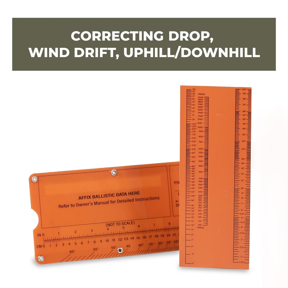 Value Plus Mrad Ruler - Long Range Shooting Slide Rule Calculator Dark Orange
