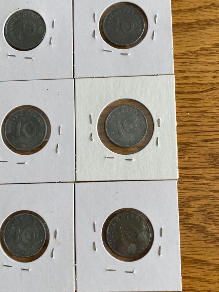 German WWII 10 Pfennig Coins