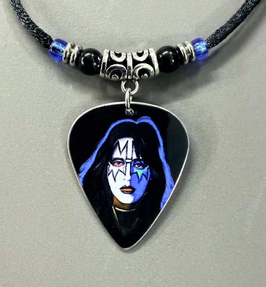 Handmade KISS Ace Frehley aluminum Guitar Pick Necklace