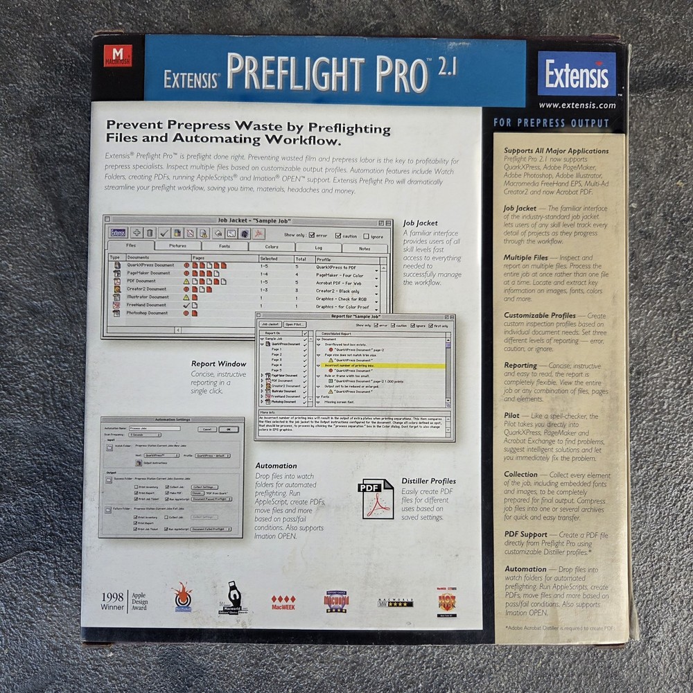 Extension Preflight Pro 2.1 Software for Macintosh Pre-owned See Description