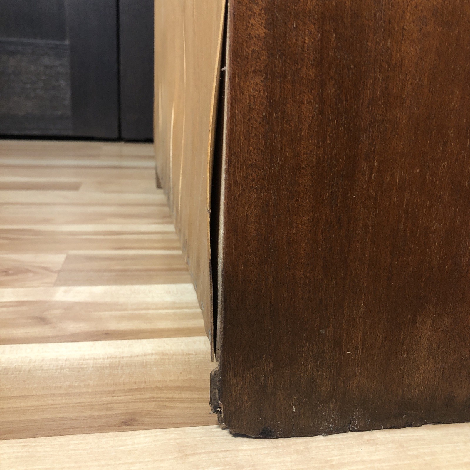 Midcentury Mahogany Wood Encyclopedia Bookcase Bookshelf Rounded Edges VTG MCM