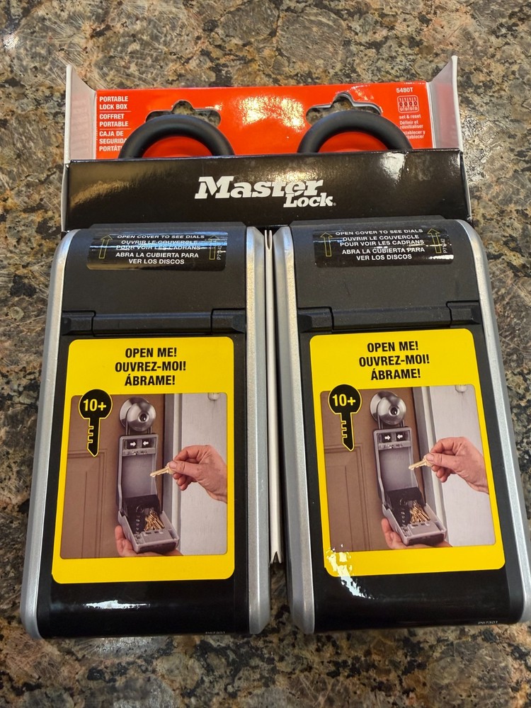 Master Lock 5480T Large Outdoor LOCK BOX with Removable Shackle (2-pack)