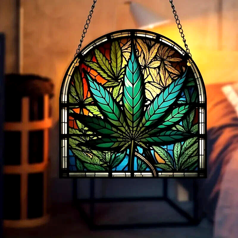 Unique Cannabis Leaf Suncatcher Window Hangings