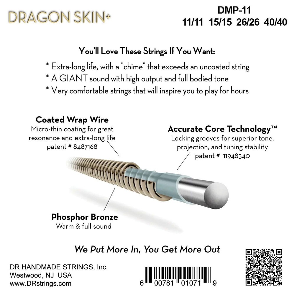 DR Strings DRAGON SKIN+ Mandolin String 11-40